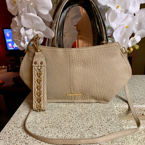Vince Camuto Tan Leather Wristlet/Shoulder Bag - Picture 1 of 8